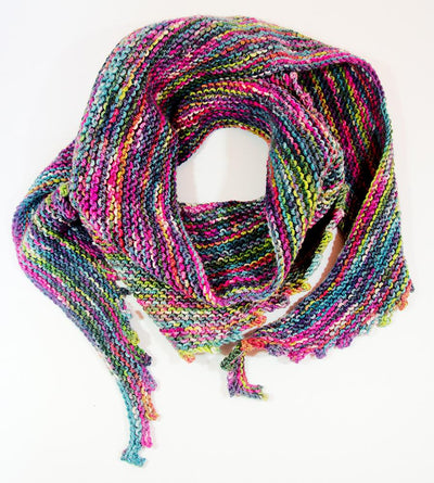 Hand Knitted Wrap Scarf - Multicoloured Infinity Scarf Neck warmer RUFFNEK® Pink/Blue/Green/Purple