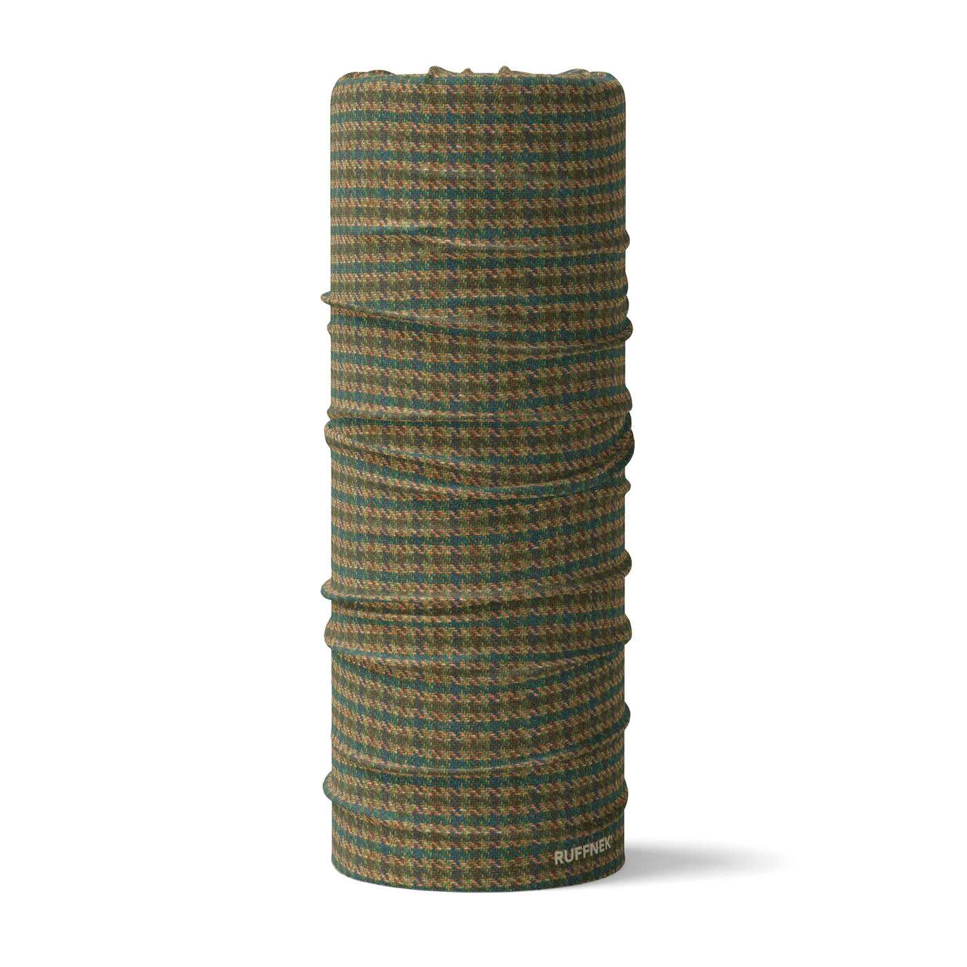 Country Tweed RUFFNEK® snood with full printed tweed effect in earthy green tones. Lightweight, breathable and perfect for countryside activities.