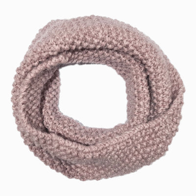 100% Alpaca Hand Knitted Infinity Scarf - Infinity Scarf Neck warmer RUFFNEK® Dusky Pink