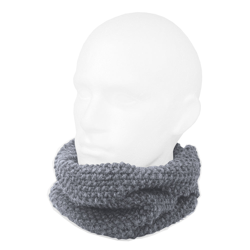 Marino & Alpaca Hand Knitted Infinity Scarf - Grey Infinity Scarf Neck warmer RUFFNEK® LightGrey