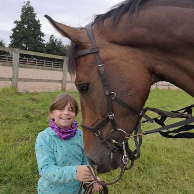 Pink & Blue Horse Design Riding Snood Scarf