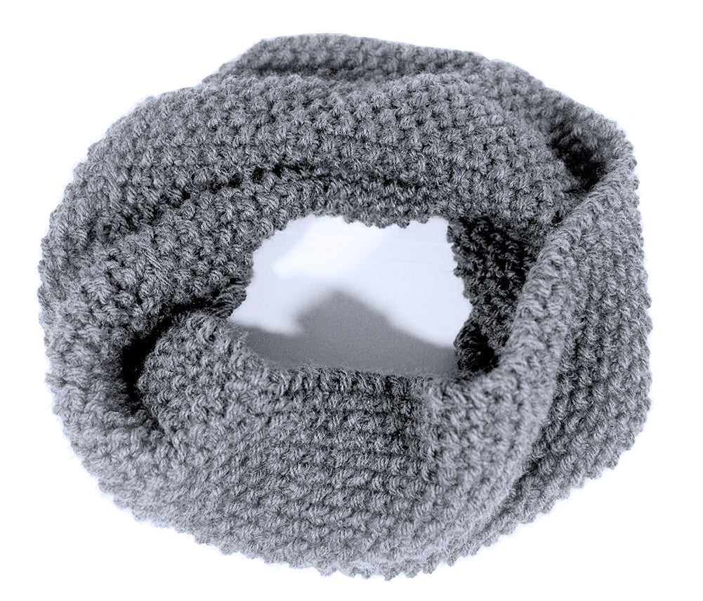 Marino & Alpaca Hand Knitted Infinity Scarf - Grey Infinity Scarf Neck warmer RUFFNEK® Light Grey