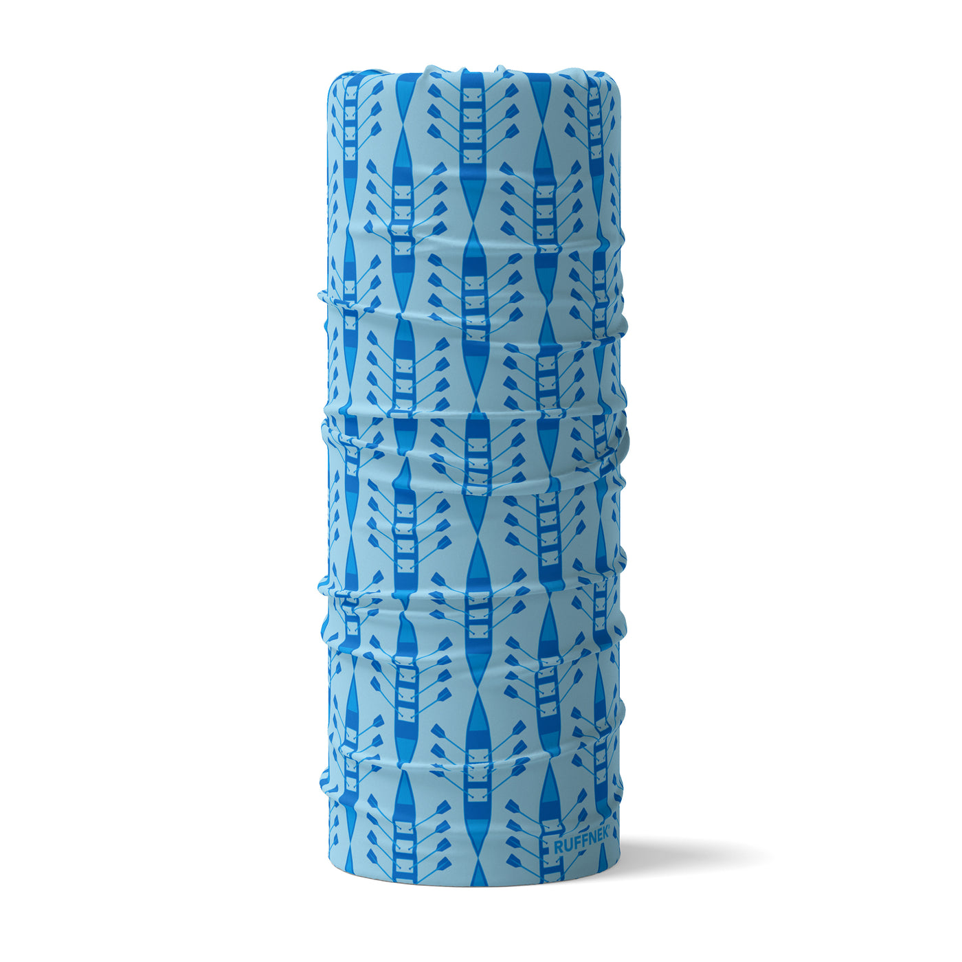 Rowing Multi Scarf Snood shown in 3d tube – perfect for rowers and rowing enthusiasts. Lightweight and breathable. #RowingGear #UKOutdoorWear #WaterSportsAccessories