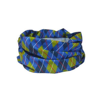 Argyle Green & Blue Multifunctional Scarf RUFFNEK® Blue/Green