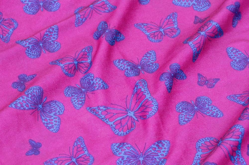 Dark Pink & Blue Butterfly Multifunctional Scarf RUFFNEK® Pink