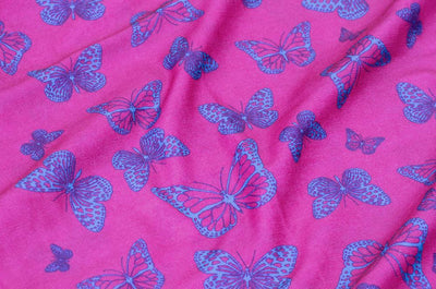 Dark Pink & Blue Butterfly Multifunctional Scarf RUFFNEK® Pink