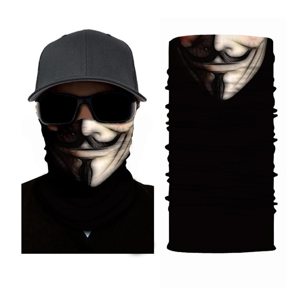 Guy Fawkes Mask Multifunctional Scarf RUFFNEK® Black