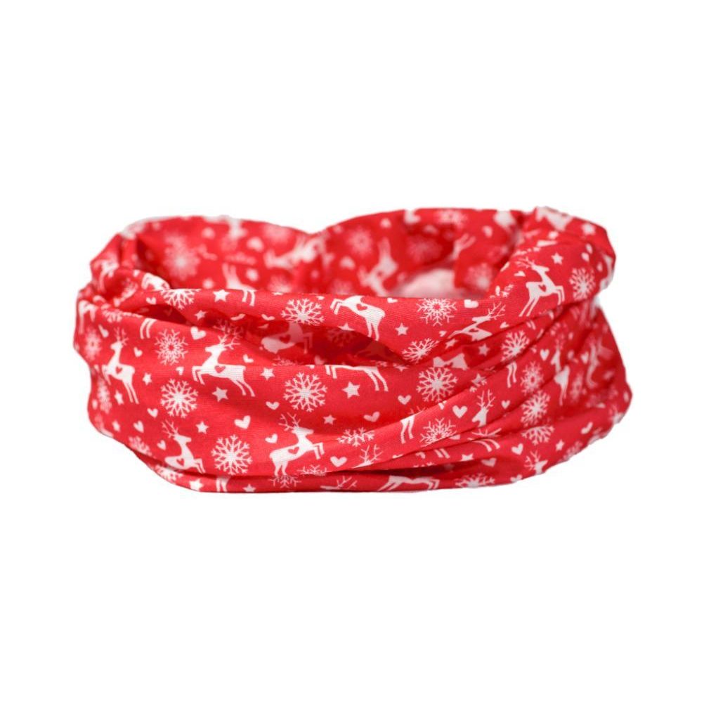 Red Reindeer Multifunctional Scarf RUFFNEK® Red/White