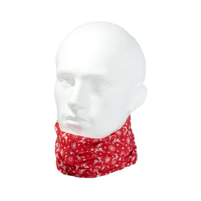 Red Reindeer Multifunctional Scarf RUFFNEK® Red/White