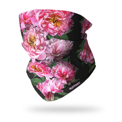 Pink Peonies Multifunctional Scarf RUFFNEK® Black/Pink