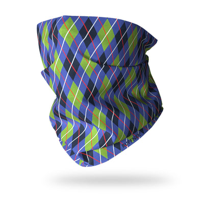 Argyle Green & Blue Multifunctional Scarf RUFFNEK® Blue/Green