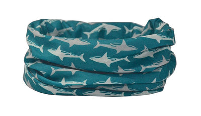 Shark Design Multifunctional Scarf RUFFNEK® Petrol Blue