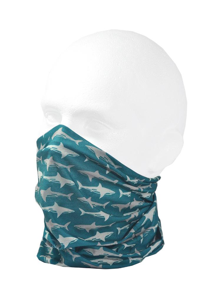 Shark Design Multifunctional Scarf RUFFNEK® Petrol Blue