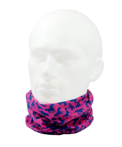 Pink & Blue Horse Design Multifunctional Scarf RUFFNEK® Pink/Blue