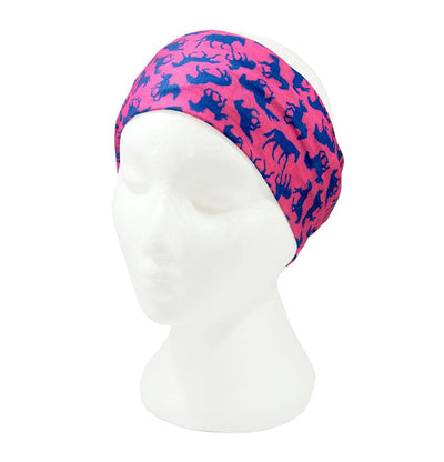 Pink & Blue Horse Design Multifunctional Scarf RUFFNEK® Pink/Blue