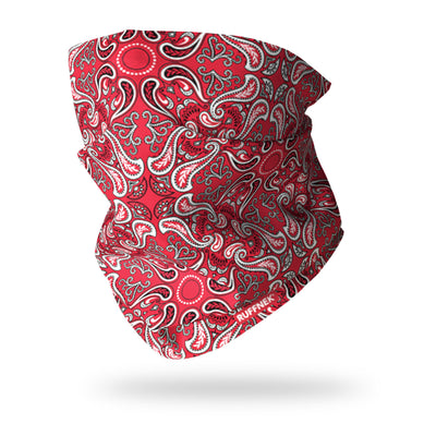 Red Paisley Multifunctional Scarf RUFFNEK® Red/Black