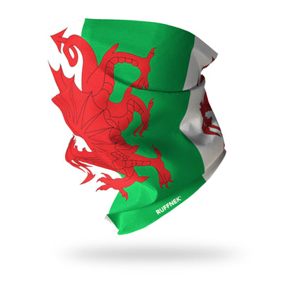 Welsh Flag / Y Ddraig Goch Multifunctional Scarf RUFFNEK® Red/Green/White
