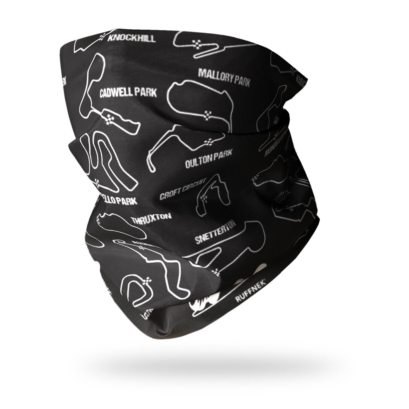 Moto Circuits Neck Gaiter RUFFNEK® One Size / Black/White