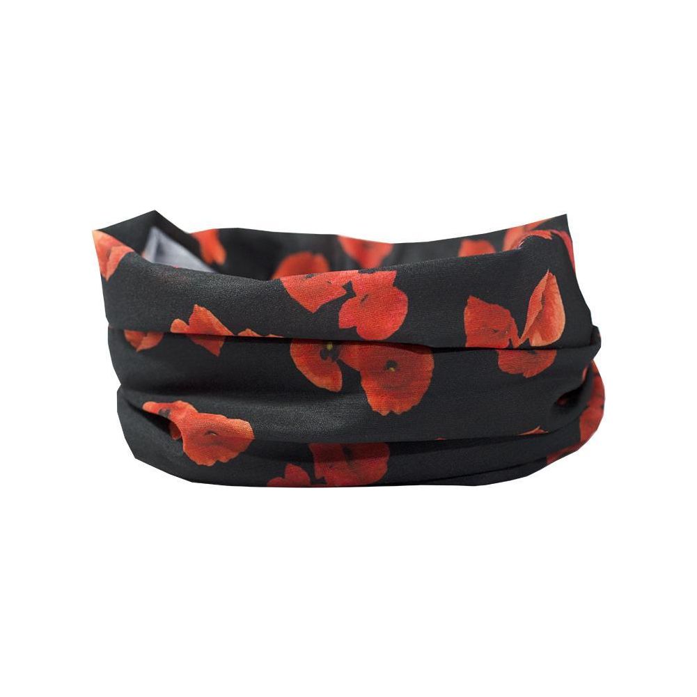 Poppy Neckwarmer Multifunctional Scarf RUFFNEK® Black/Red