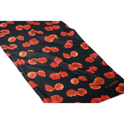 Poppy Neckwarmer Multifunctional Scarf RUFFNEK® Black/Red