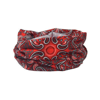 Red Paisley Multifunctional Scarf RUFFNEK® Red/Black