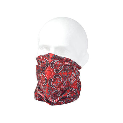 Red Paisley Multifunctional Scarf RUFFNEK® Red/Black