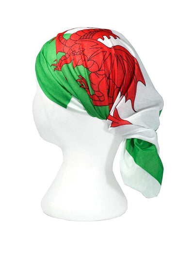 Welsh Flag / Y Ddraig Goch Multifunctional Scarf RUFFNEK® Red/Green/White